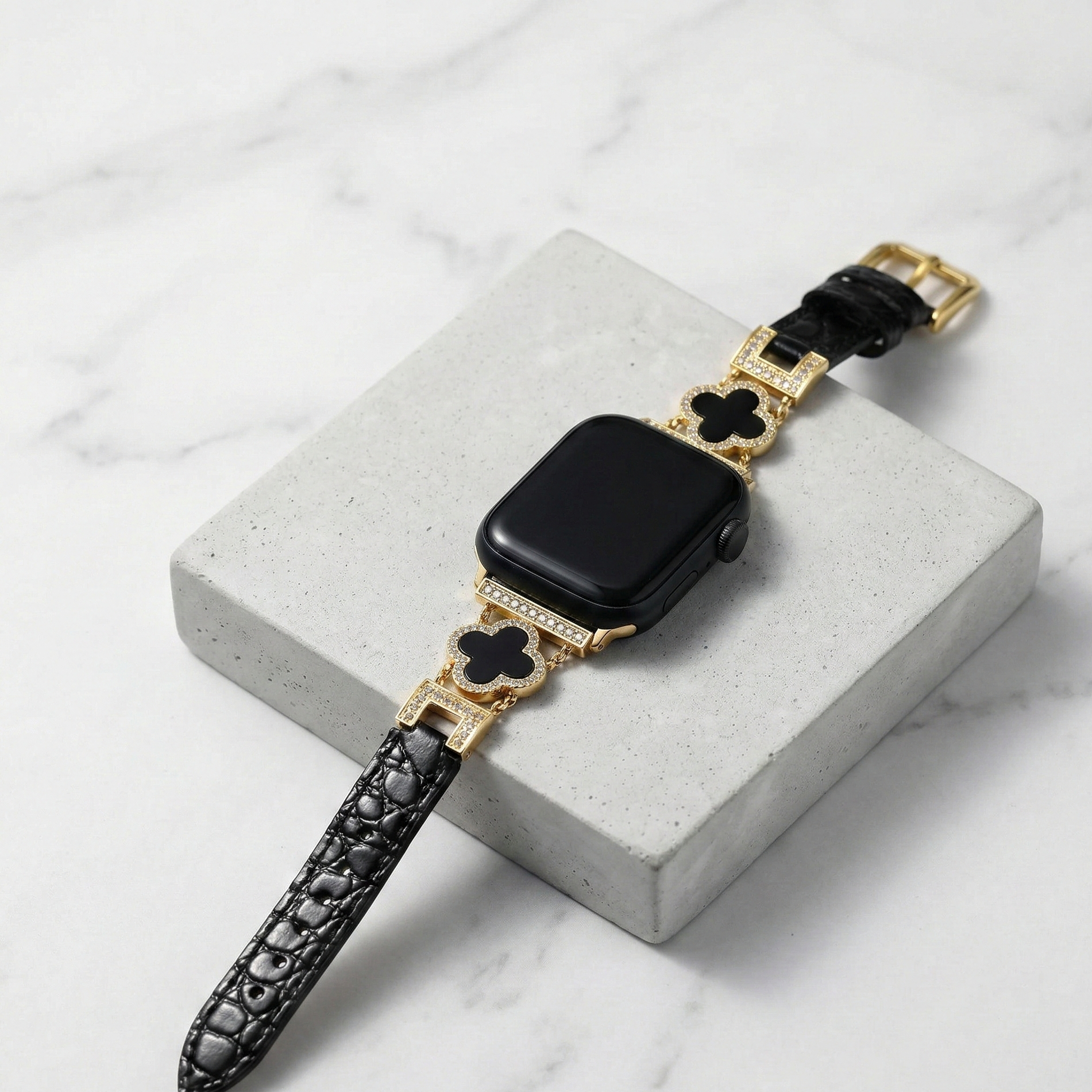 The Aria Apple Watch Straps (Black Gold)