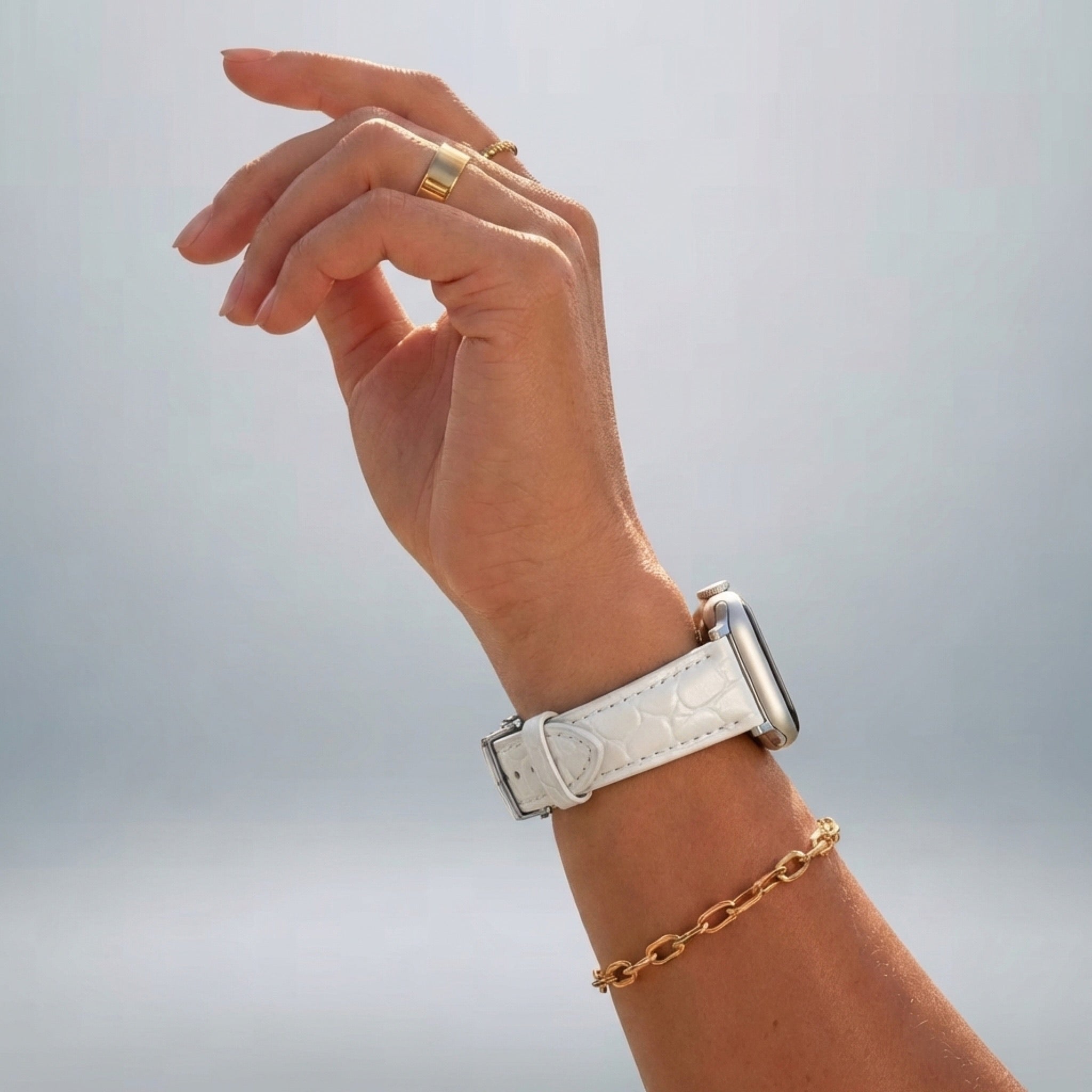 Dusk Leather Apple Watch Strap (White)