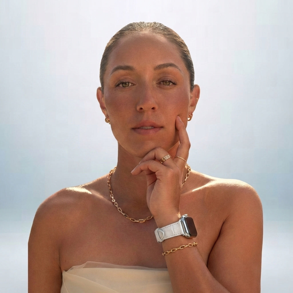 Dusk Leather Apple Watch Strap (White)