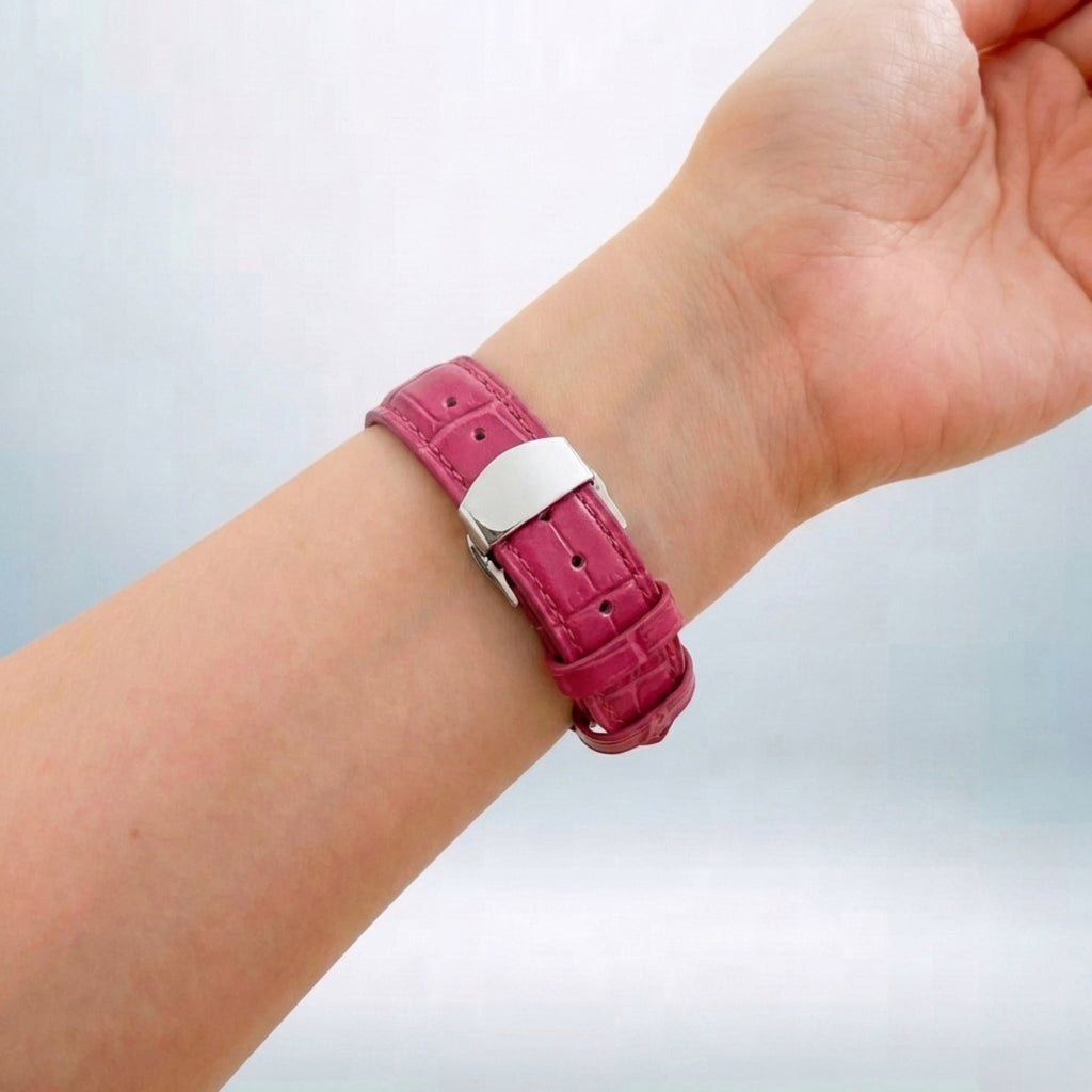 Dusk Leather Apple Watch Strap (Dark Pink)