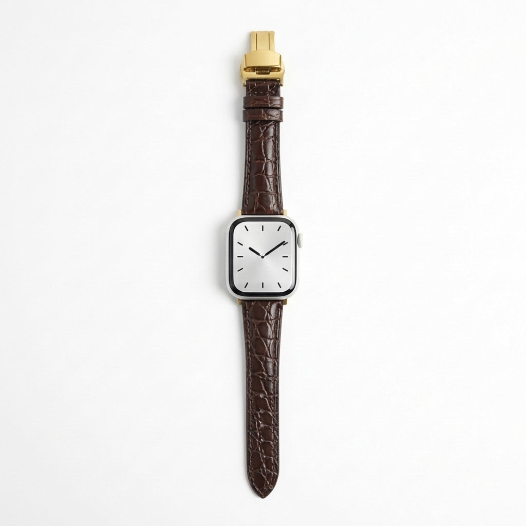 Dusk Leather Apple Watch Strap (Wood)