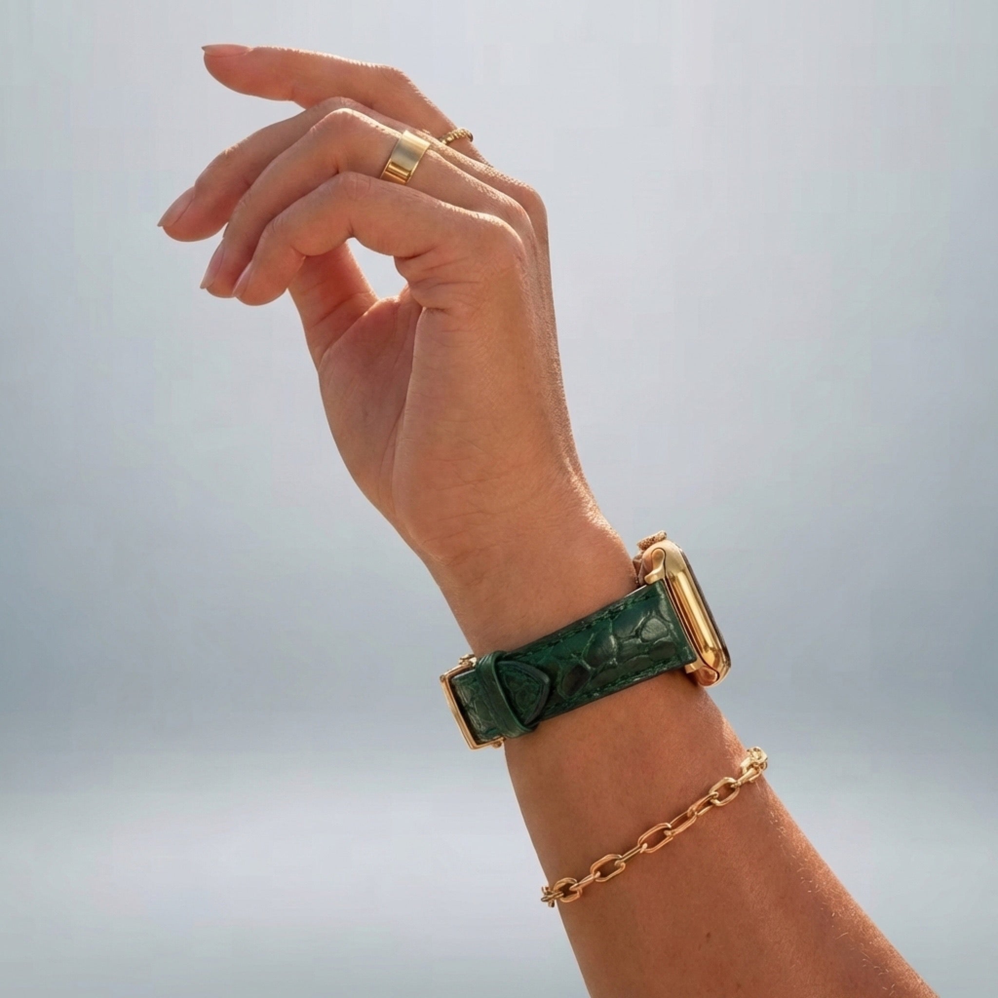 Dusk Leather Apple Watch Strap (Emerald)