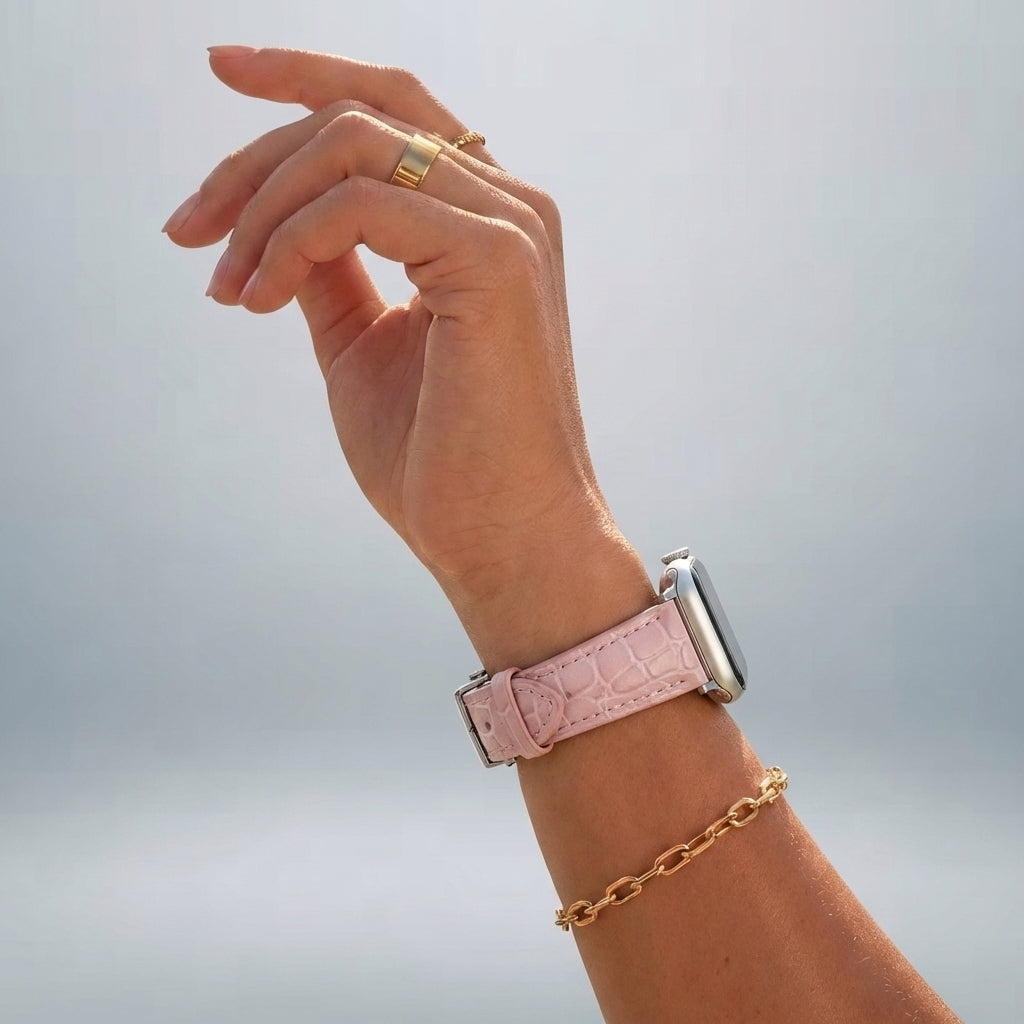 Dusk Leather Apple Watch Strap (Baby Pink)