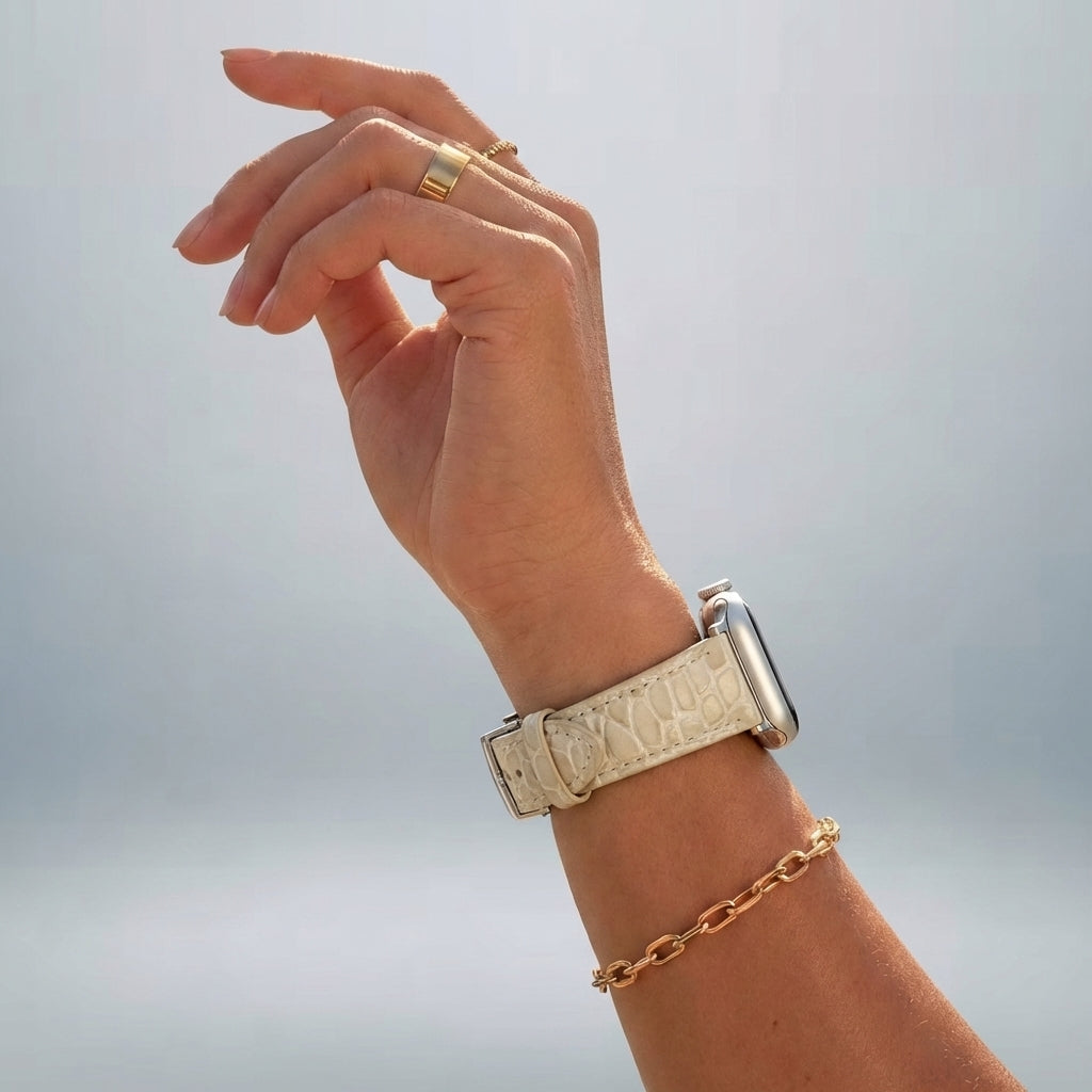 Dusk Leather Apple Watch Strap (Cream)