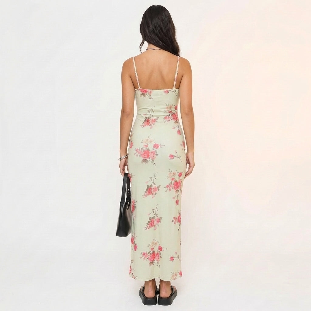 Riviera Bodycon Maxi (Sage Rose)