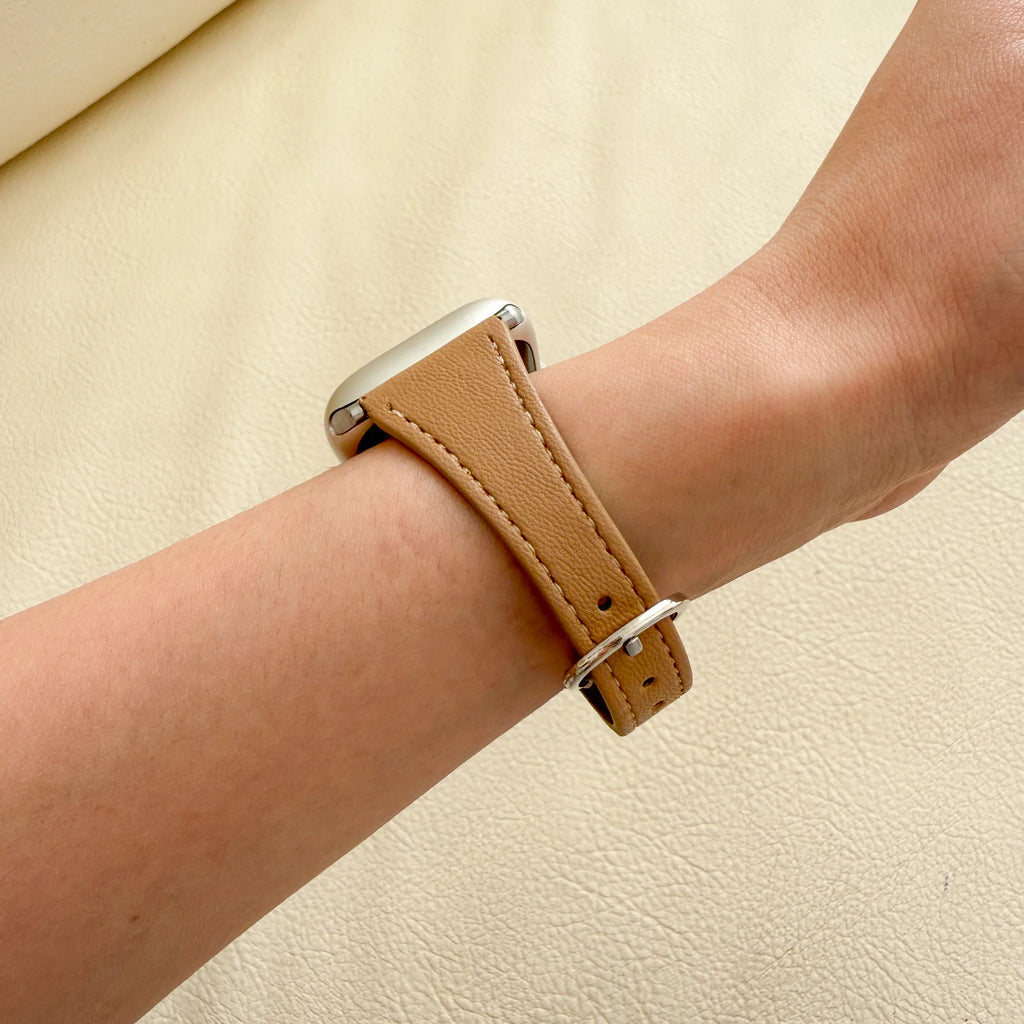 Bloom Leather Apple Watch Strap (Light Brown)