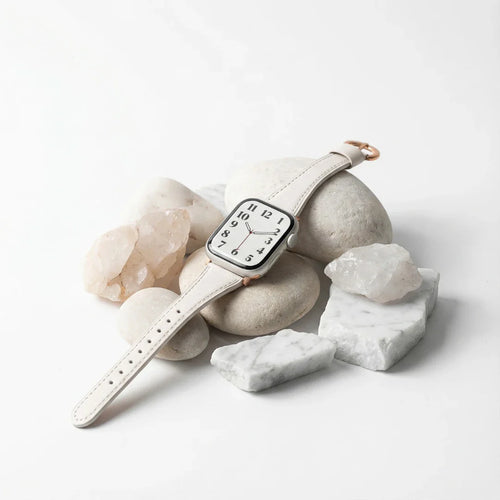 Bloom Leather Apple Watch Strap (White)