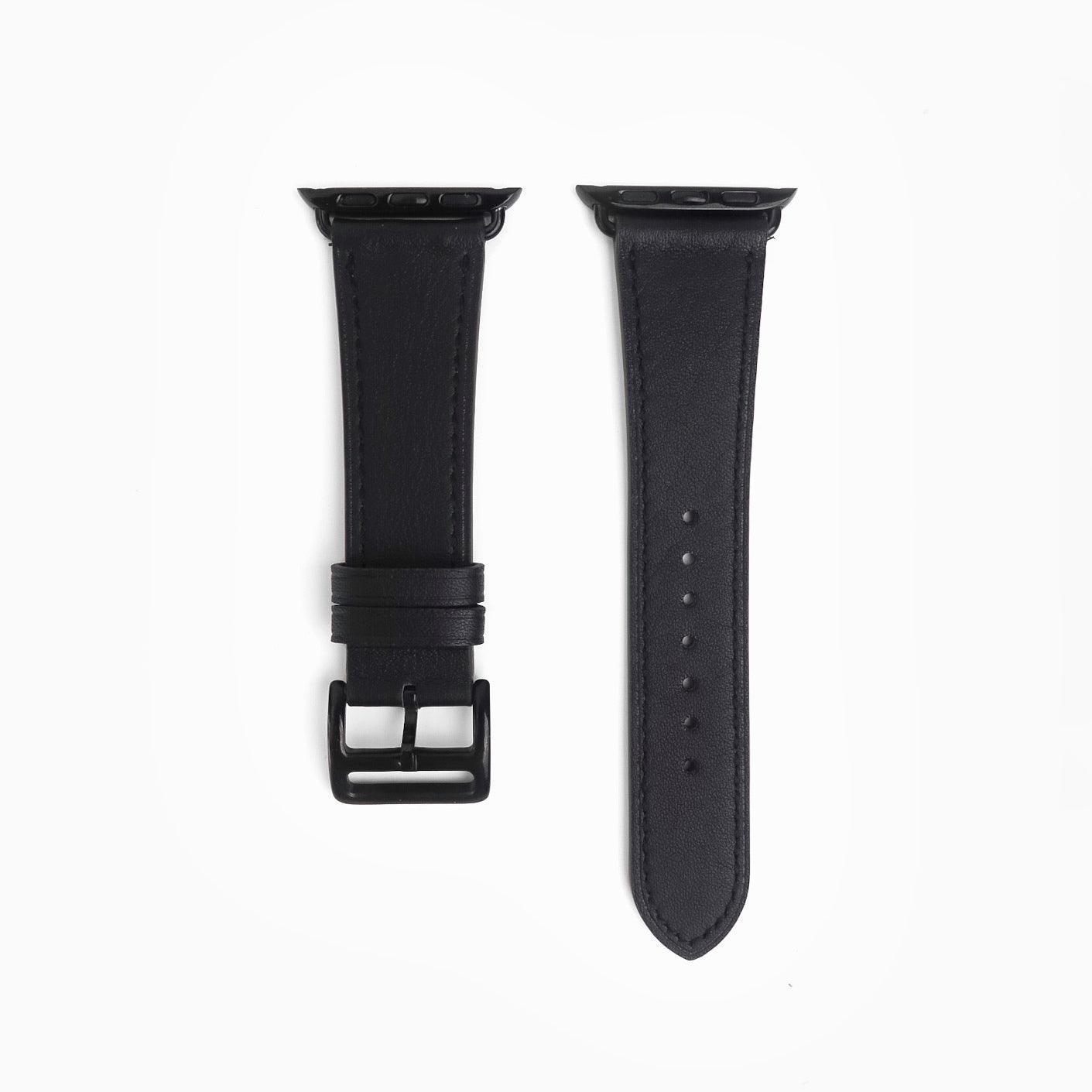 Noir Leather Apple Watch Band (Matte Black)