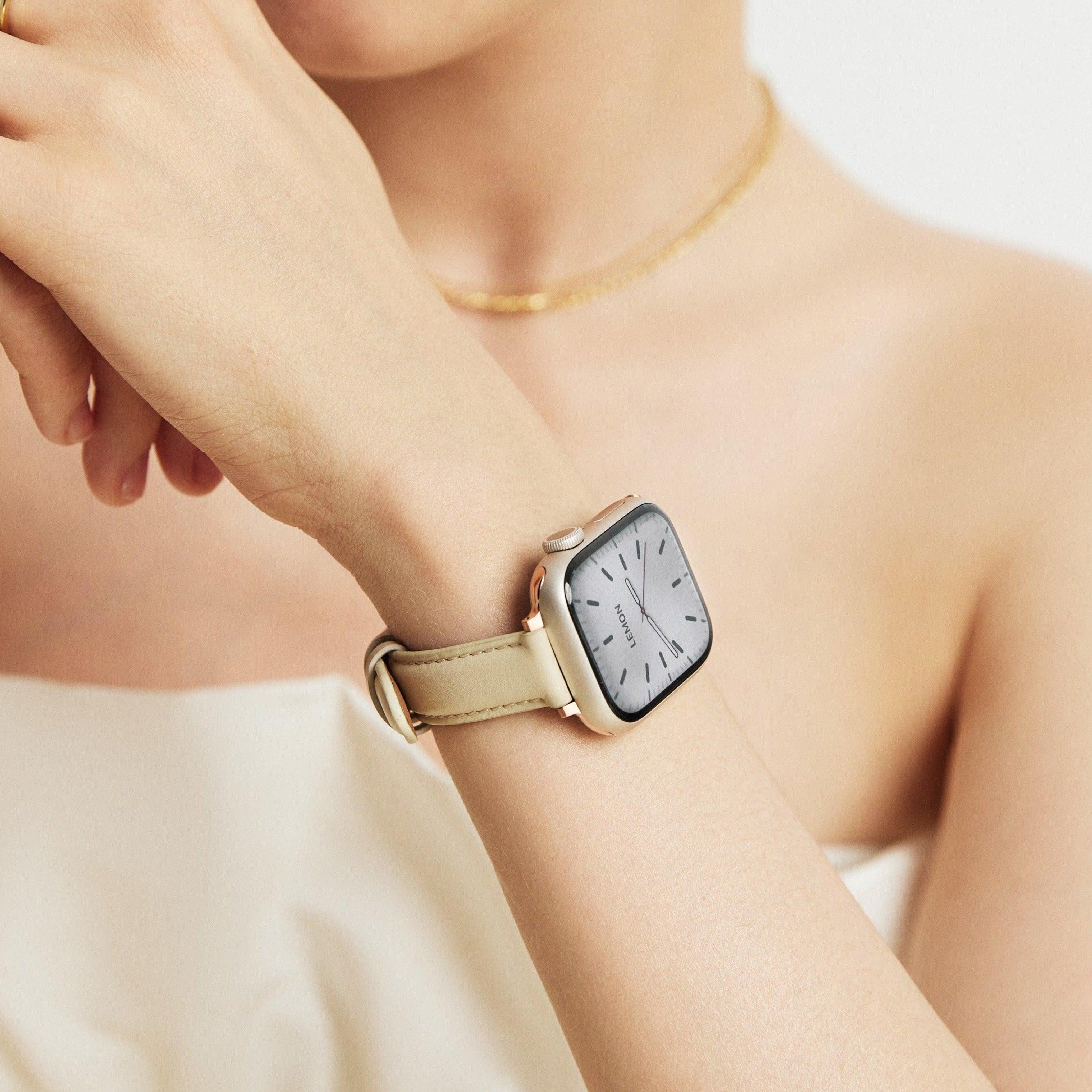 Noir Leather Apple Watch Band (Cream)