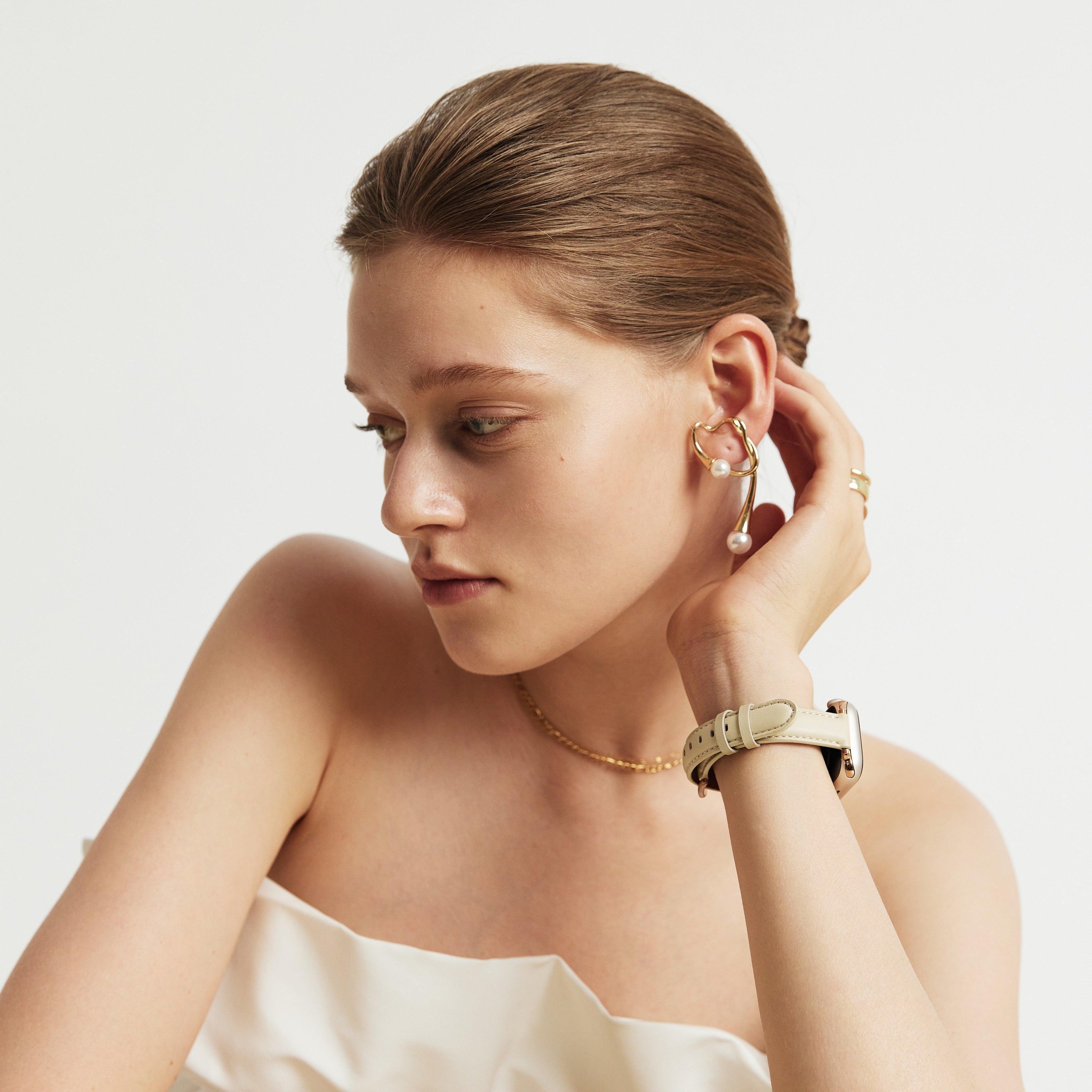 Noir Leather Apple Watch Band (Cream)