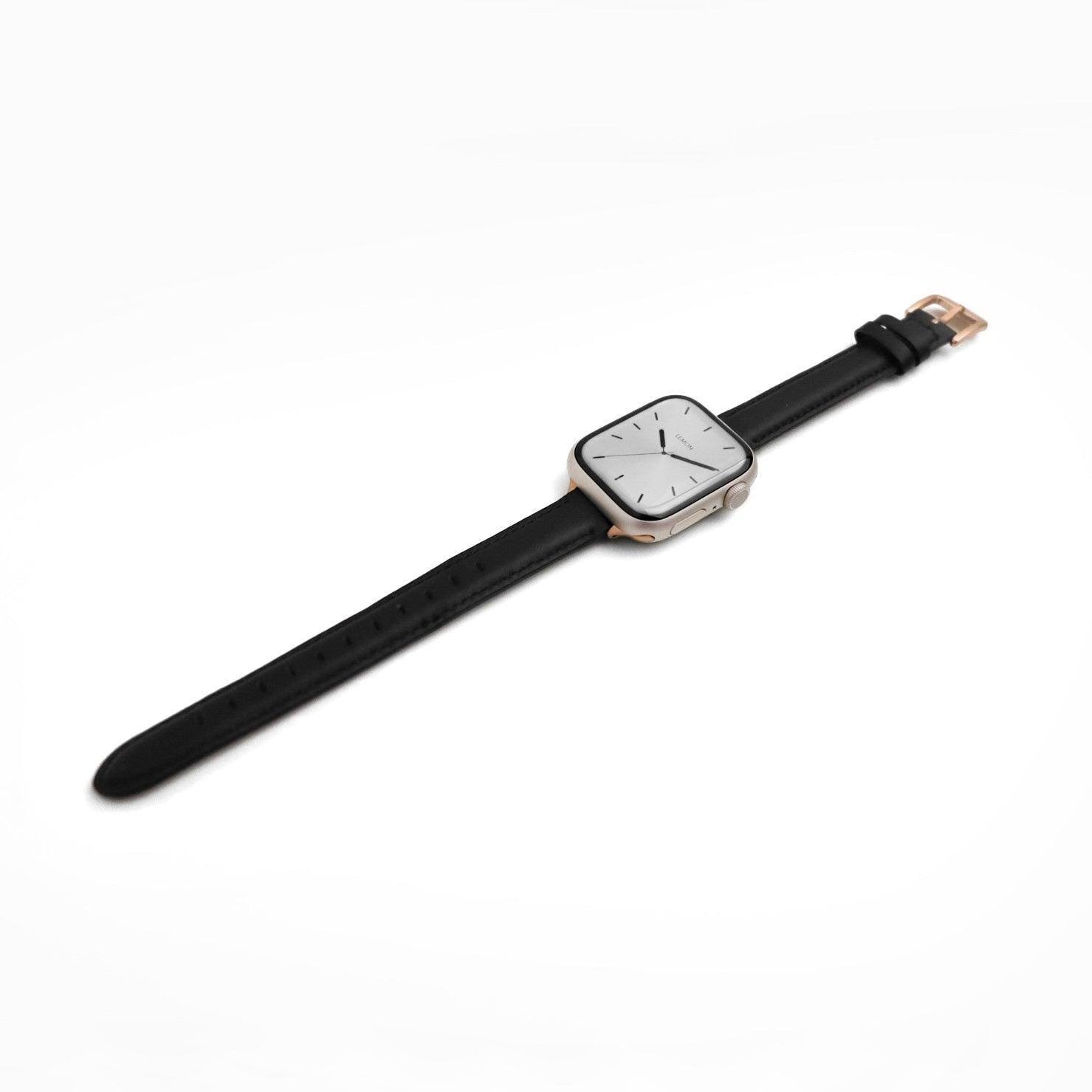 Noir Leather Apple Watch Band (Black)