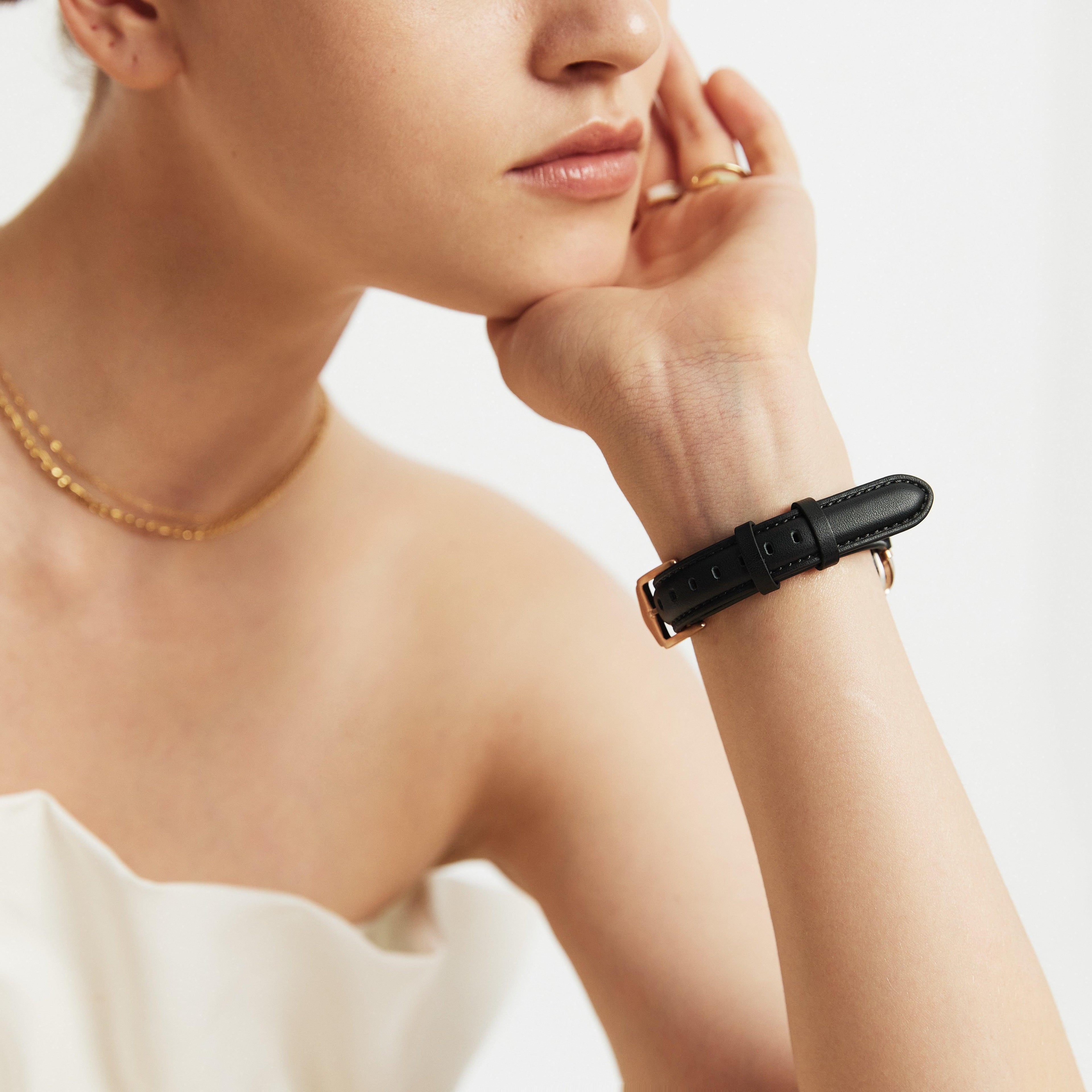 Noir Leather Apple Watch Band (Black)