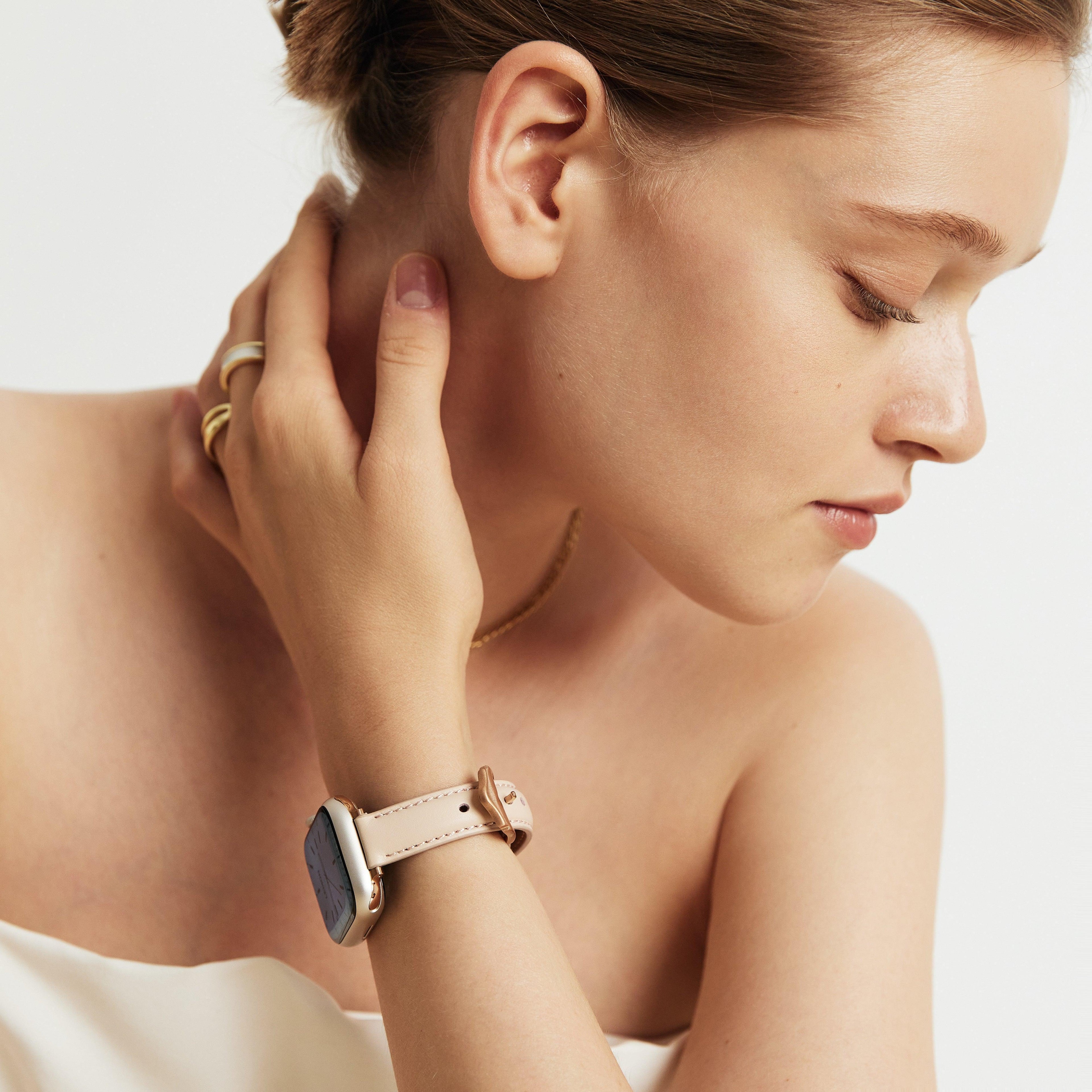 Noir Leather Apple Watch Band (Pink)