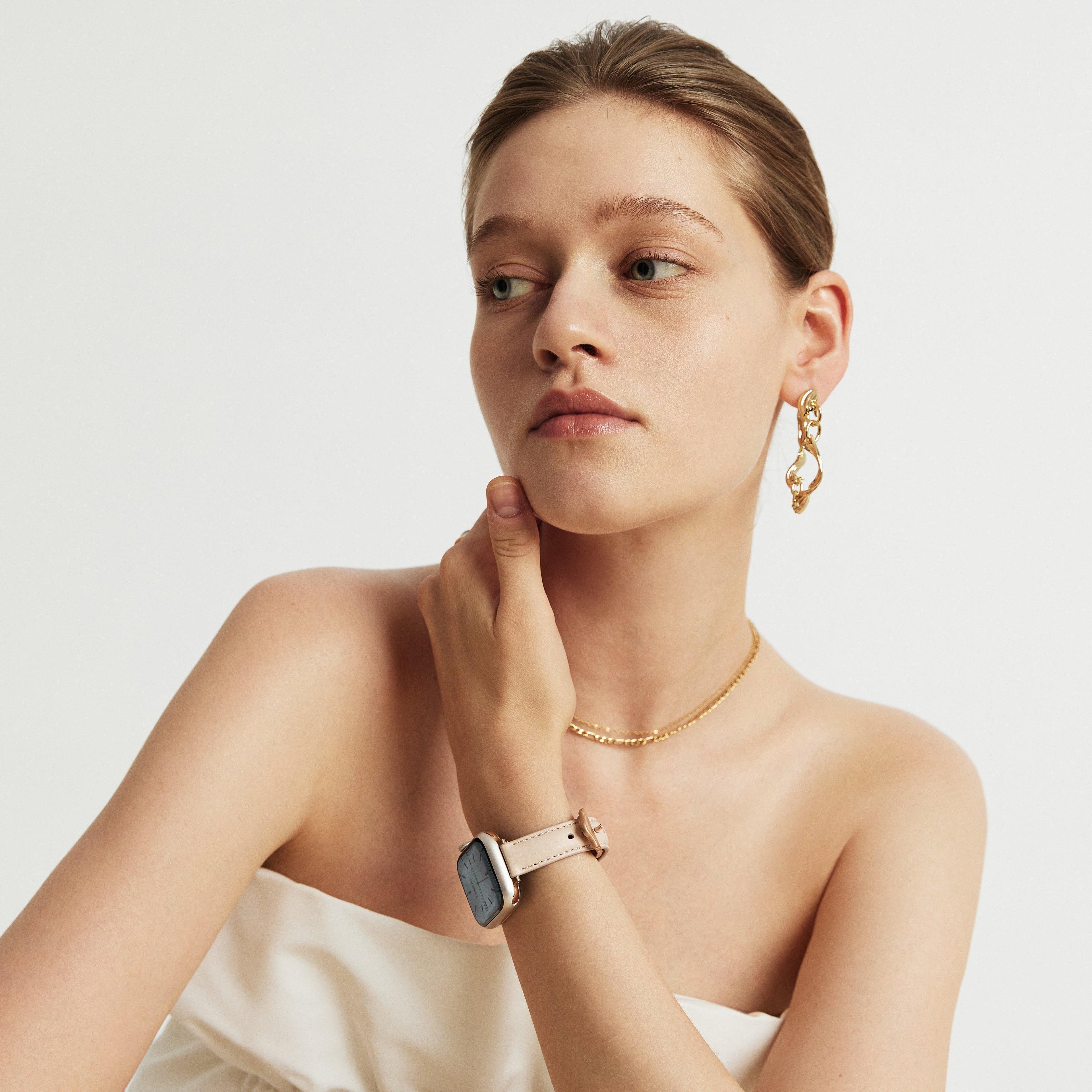 Noir Leather Apple Watch Band (Pink)