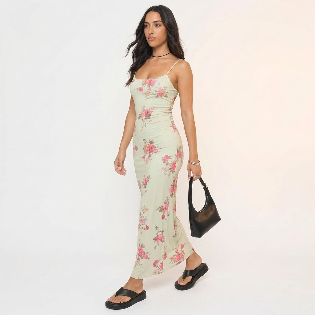 Riviera Bodycon Maxi (Sage Rose)