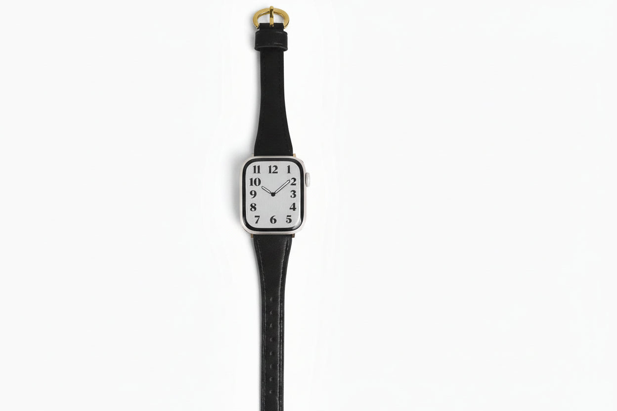 Bloom Leather Apple Watch Strap (Black)